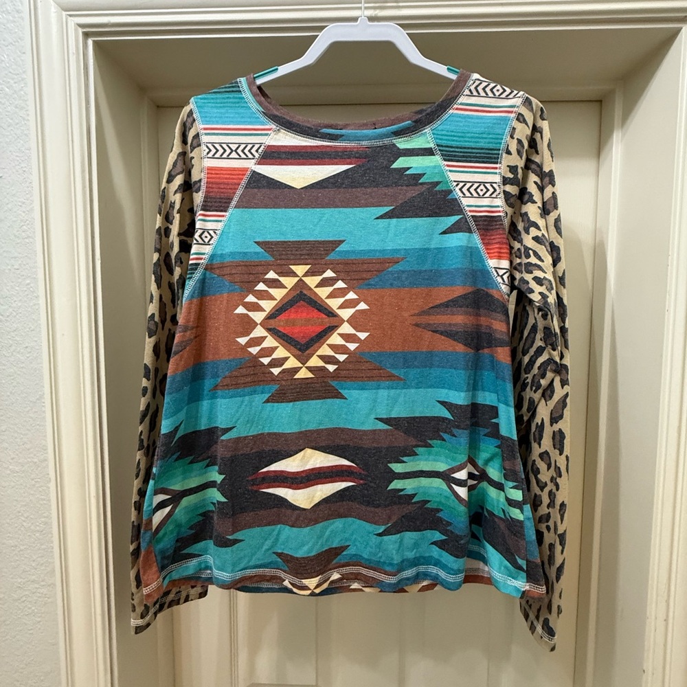Tribal Print Long Sleeve Top